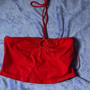 Red crop top
